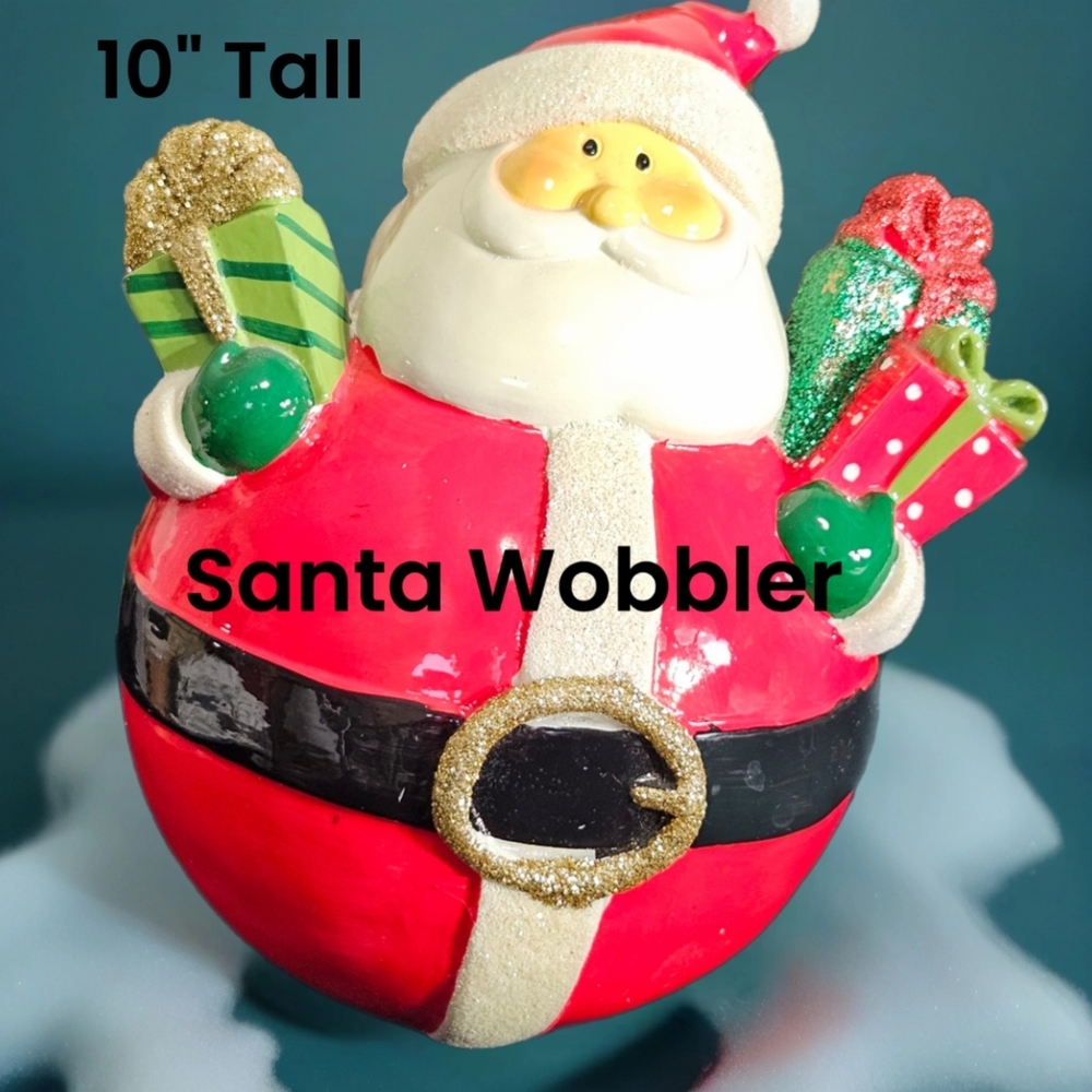 Santa Wabbles Figurine Ceramic Christmas Figurine 10" Tall